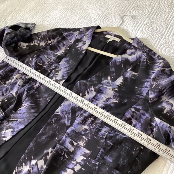 Sejour Womens Open Front Kimono Jacket Size 18W Black & Purple Abstract Print - Picture 10 of 16